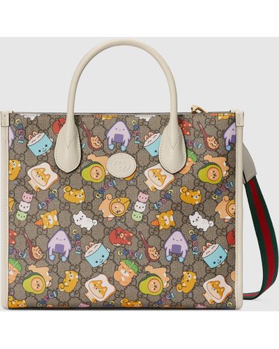 Gucci Animal Print Small Tote Bag - Natural