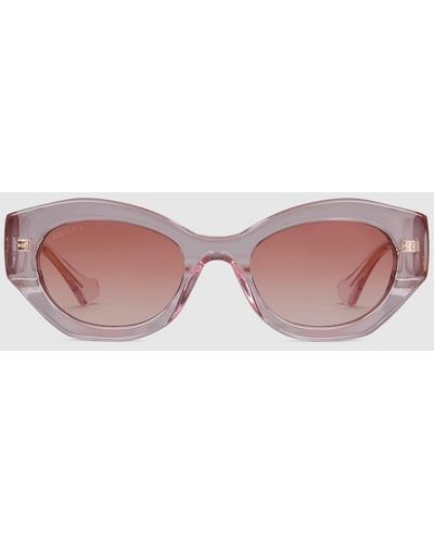 Gucci Oval Frame Sunglasses - Pink
