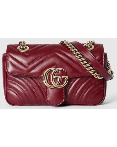 Gucci GG Marmont Mini Shoulder Bag - Red