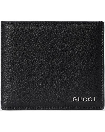 Gucci ロゴ 二つ折りウォレット, ブラック, Leather