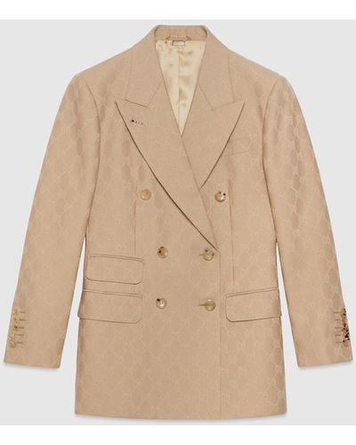 Gucci GG Wool Jacquard Jacket - Natural