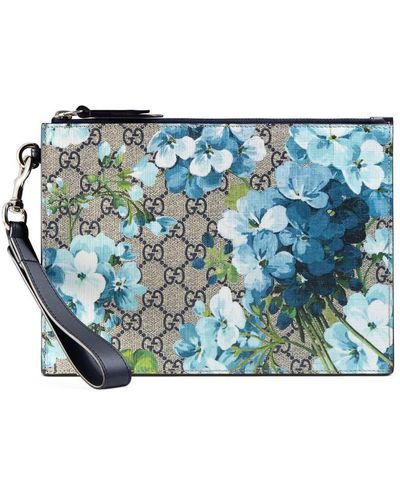 Gucci Gg Blooms Pouch - Blue