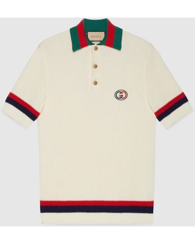 Gucci Knit Cotton Polo T-shirt With Web - Multicolor