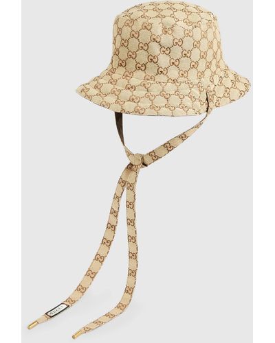 Gucci Reversible Hat In GG Canvas And Nylon - Metallic