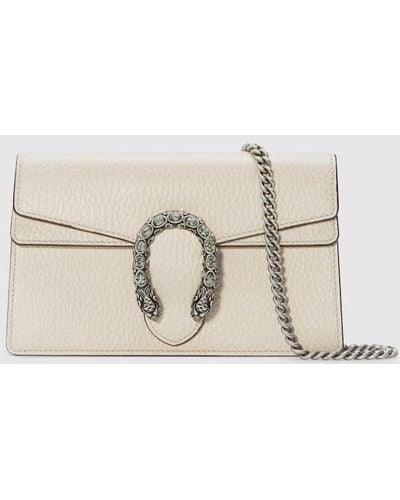 Gucci Mini Dionysus Leather Clutch Bag - White