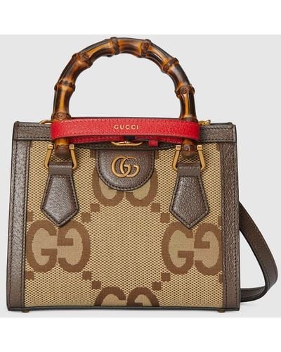 Gucci Diana Jumbo GG Mini Tote Bag - Brown