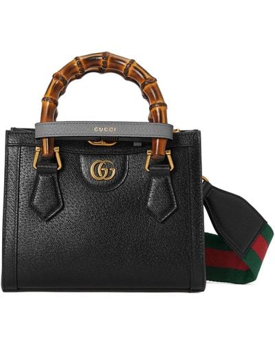 Gucci Diana Mini Leather Tote - Black