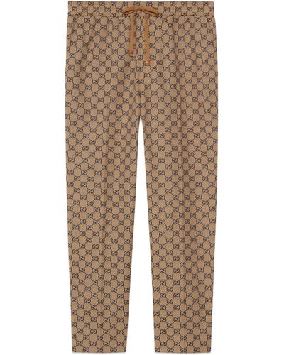 Gucci GG Cotton Canvas Trousers - Brown