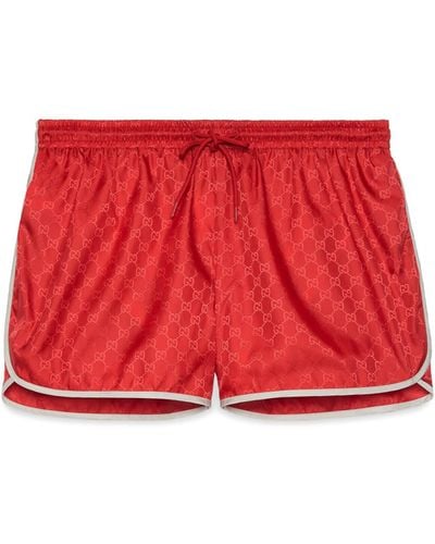 Gucci GG Jacquard Nylon Swim Shorts - Red