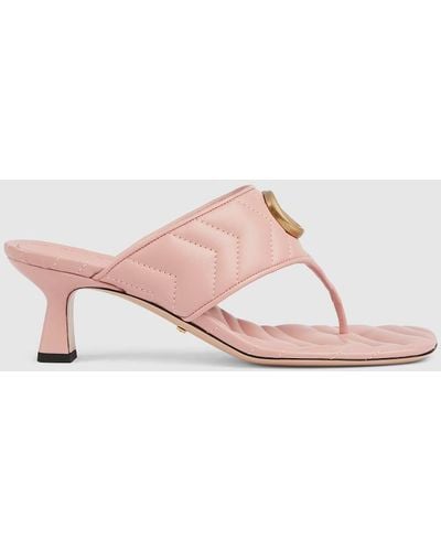 Gucci Double G Thong Sandal - Pink