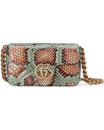 Gucci GG Marmont Python Belt Bag - Natural
