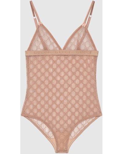 Gucci GG Tulle Bodysuit - Pink