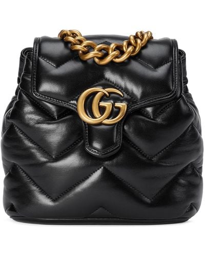 Gucci GG Marmont Matelassé Backpack - Black