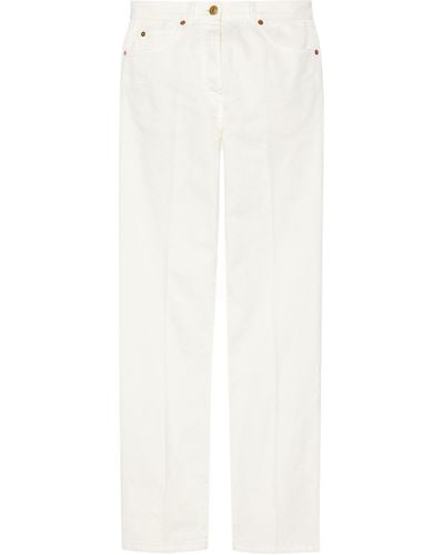 Gucci Horsebit Cotton Trousers - White