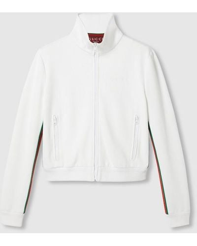 Gucci Jersey Drill Jacket With Web - White
