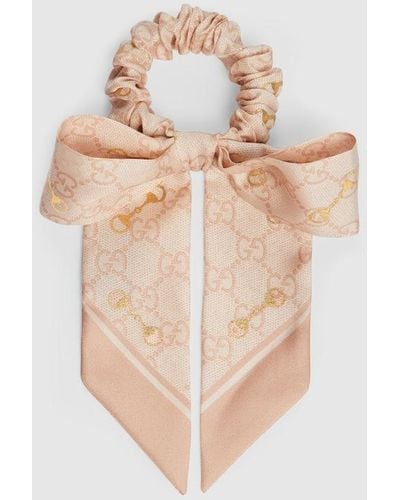 Gucci Silk GG Scrunchie Set - Natural