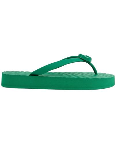 Gucci Chevron Thong Sandal - Green