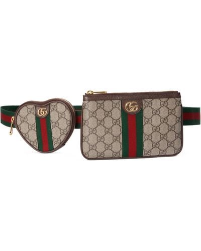 Gucci Ophidia GG Heart Utility Belt - Brown