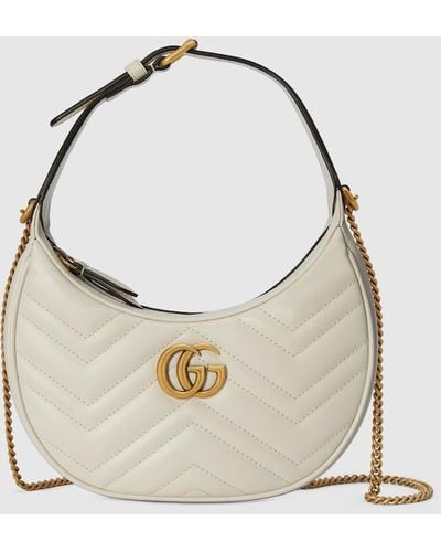 Gucci GG Marmont Half-moon-shaped Mini Bag - Gray