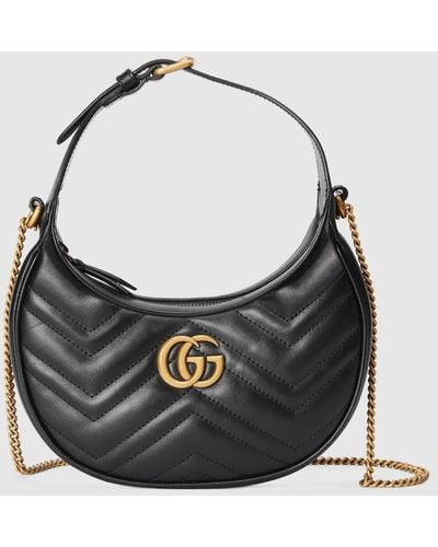 Gucci GG Marmont Half-moon-shaped Mini Bag - Black