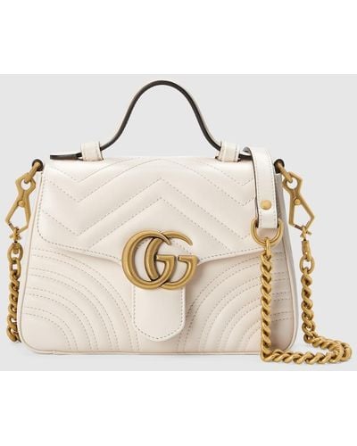 Gucci GG Marmont Mini Top Handle Bag - White