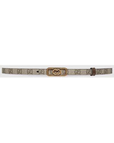 Gucci Interlocking G Thin Belt - Brown