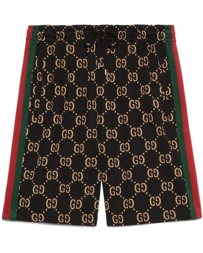 Gucci GG Jersey Cotton Jogging Shorts - Black