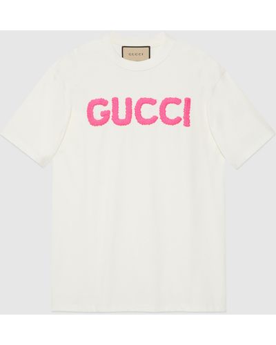 Gucci コットンジャージー ショートスリーブ Tシャツ, ホワイト, ウェア