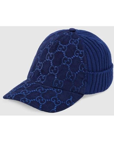 Gucci GG Corduroy Baseball Hat - Blue