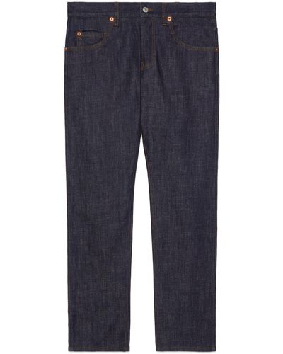 Gucci Tapered Washed Jeans - Blue