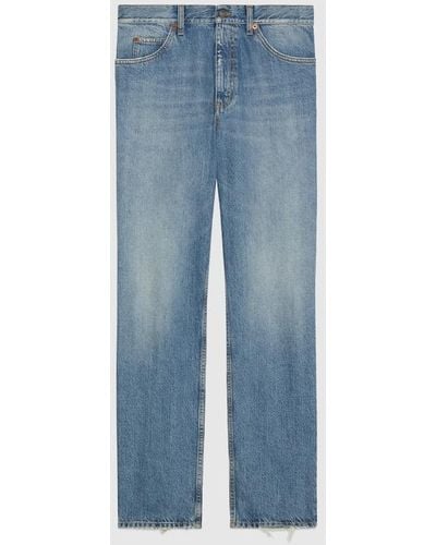 Gucci Straight-leg Denim Pants - Blue