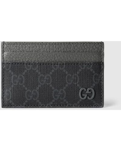 Gucci GG Card Case With GG Detail - Black