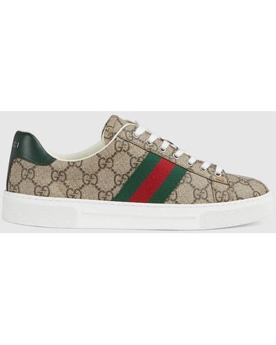 Gucci Ace Sneaker With Web - Brown