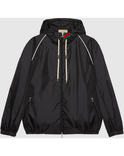 Gucci ナイロンサテン ジャケット, Size 52, ブラック, ウェア