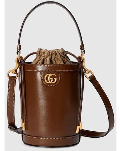 Gucci Ophidia Mini Bucket Bag - Brown