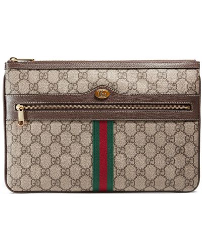 Gucci Ophidia Canvas Pouch - Brown
