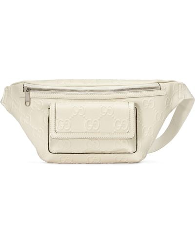 Gucci GG Embossed Belt Bag - White