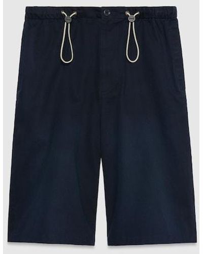 Gucci Cotton Drill Bermuda Shorts - Blue