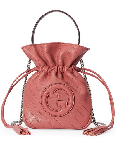 Gucci Blondie Mini Leather Bucket Bag - Red