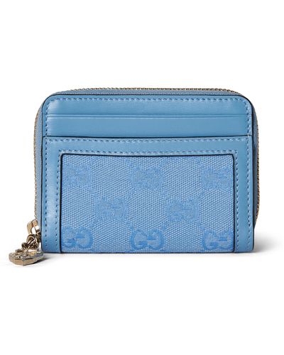 Gucci Luce Mini Zip Wallet - Blue