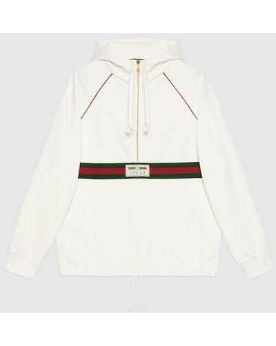 Gucci Sweatshirt With Web And Label - White