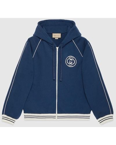 Gucci Cotton Jersey Sweatshirt With Patch - Blue