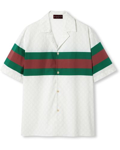 Gucci GG Cotton Shirt With Web - Green