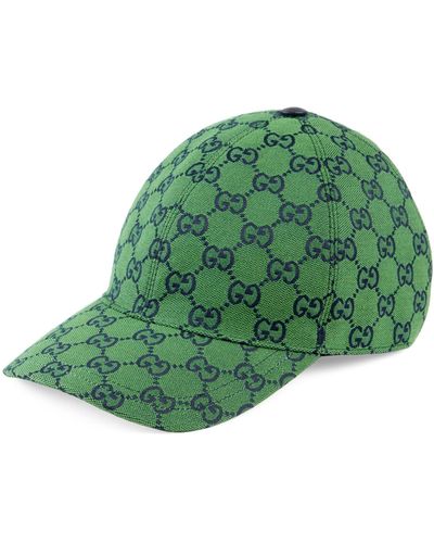 Gucci GG Multicolor Canvas Baseball Hat - Green