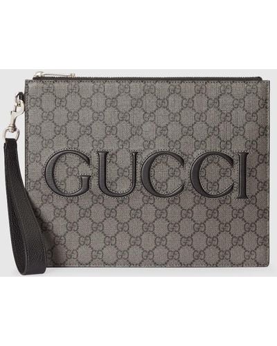 Gucci Pouch With Strap - Gray