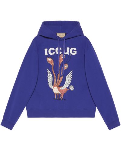 Gucci Online Exclusive Freya Hartas Iccug Print Sweatshirt - Blue