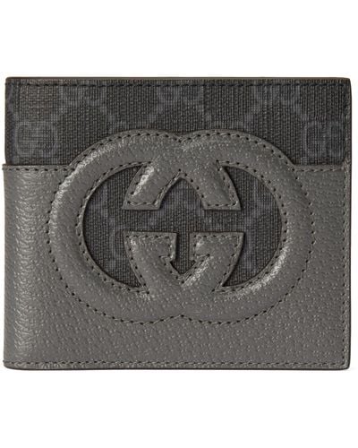 Gucci Wallet With Cut-out Interlocking G - Grey