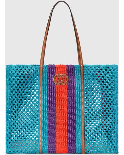 Gucci Medium Interlocking G Tote Bag - Blue