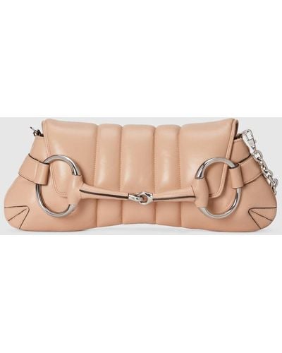 Gucci Horsebit Chain Medium Shoulder Bag - Natural