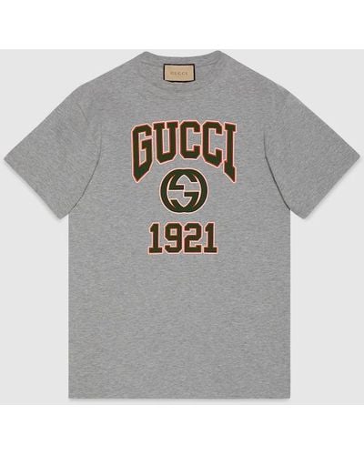 Gucci Cotton Jersey Printed T-shirt - Gray